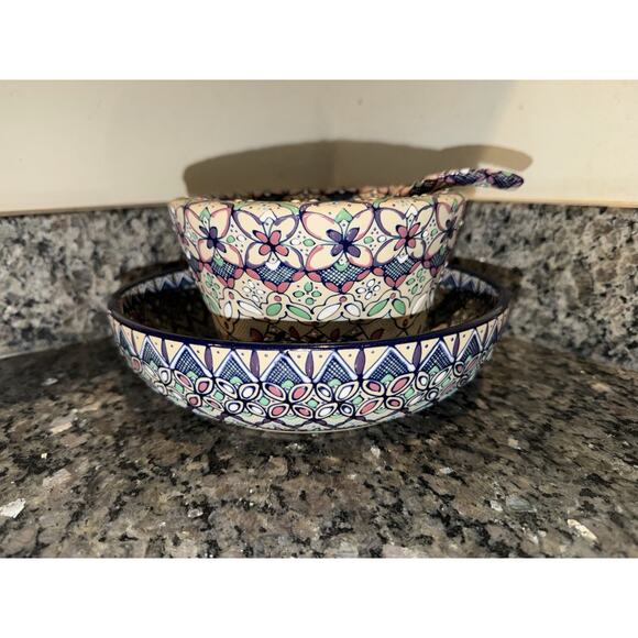 Other - Javier Servin Mexico Talavera Soup Serving Bowl w/ Ladle & Underplate